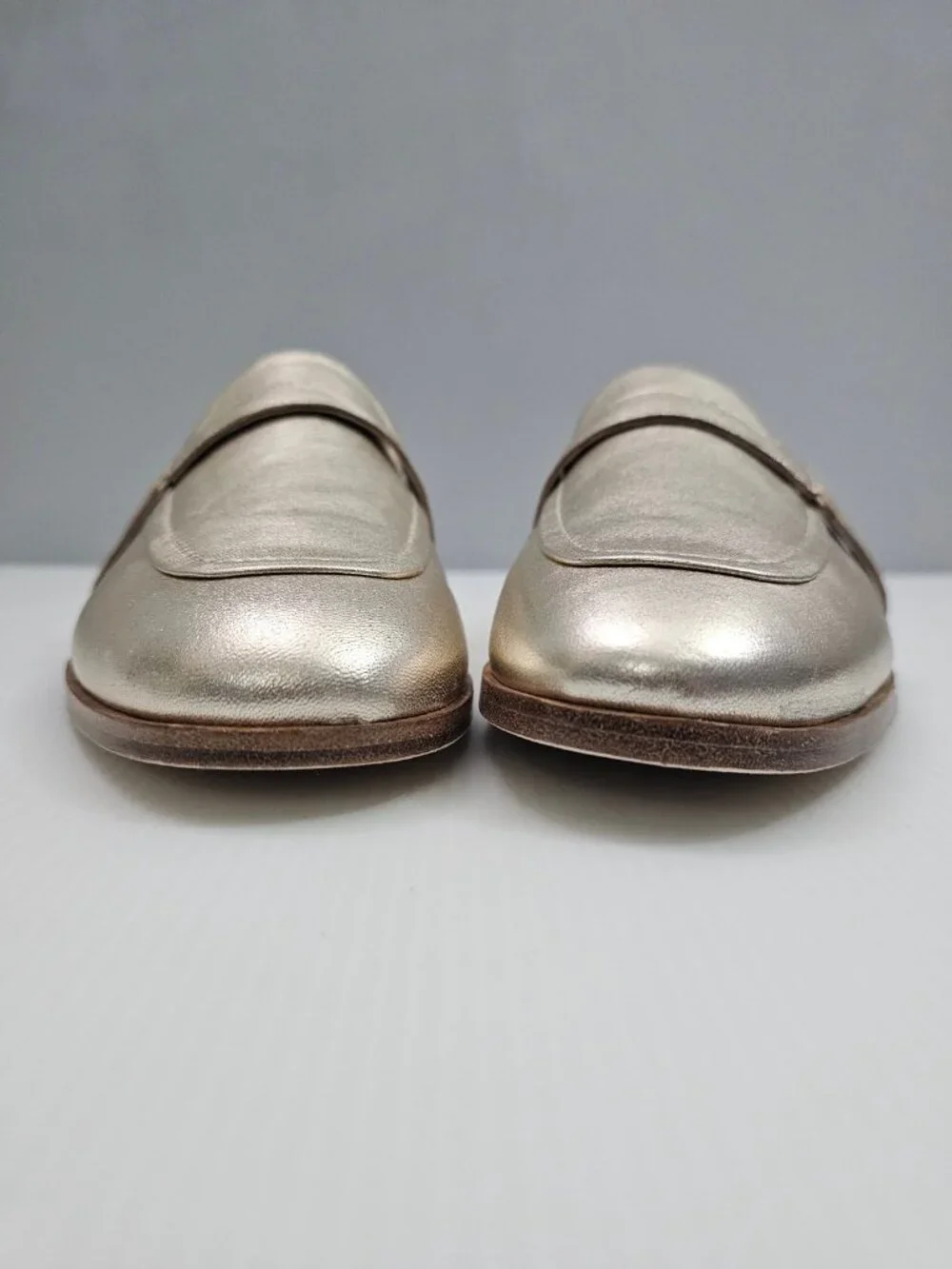 Andre Assous Cedar Featherweights Loafer Womens 10.5 Metallic Gold Leather Flats